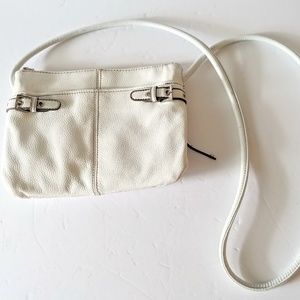 White Leather Tignanello Crossbody Bag Purse